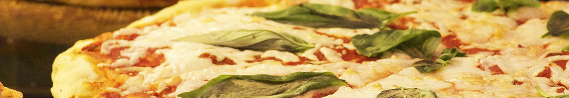 Eating Italian Pizza at Dicola's Pizza restaurant in Washington, NJ.